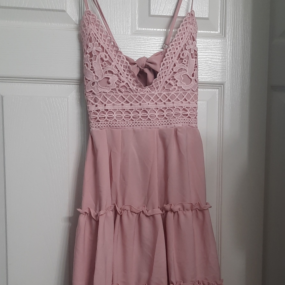 Dusty pink boho dress
